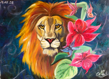 "The King of the animals" (olajfestmény -vászon:30x42cm) 